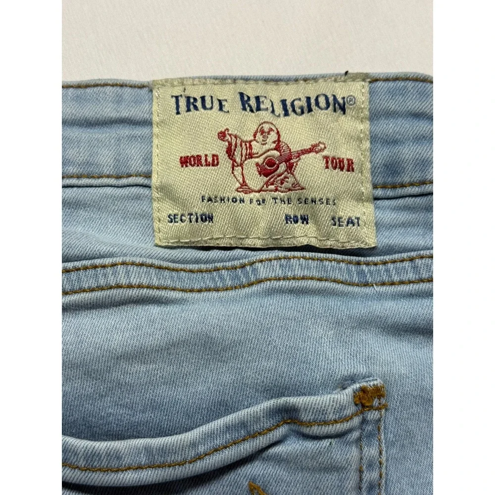 True Religion Billie Mid Rise Straight Jeans Men 32 Blue Light Wash Denim Cotton